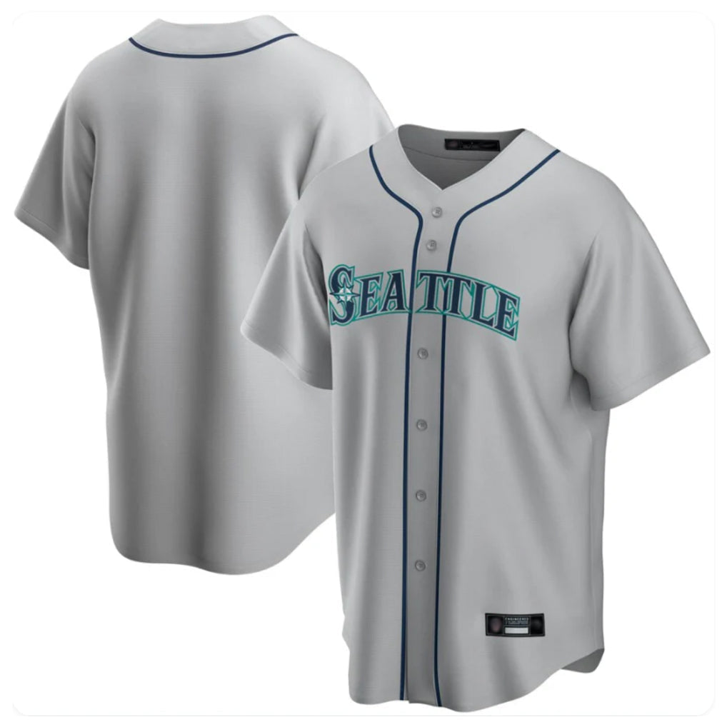Jamed S.Mariners Blank Player Gray Home Game Stitched Jerseys