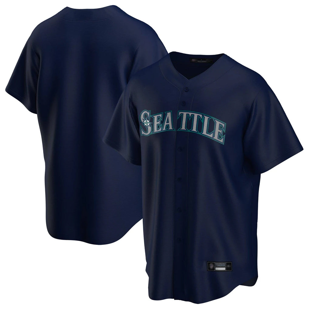 Jamed S.Mariners Blank Player Navy Home Game Stitched Jerseys