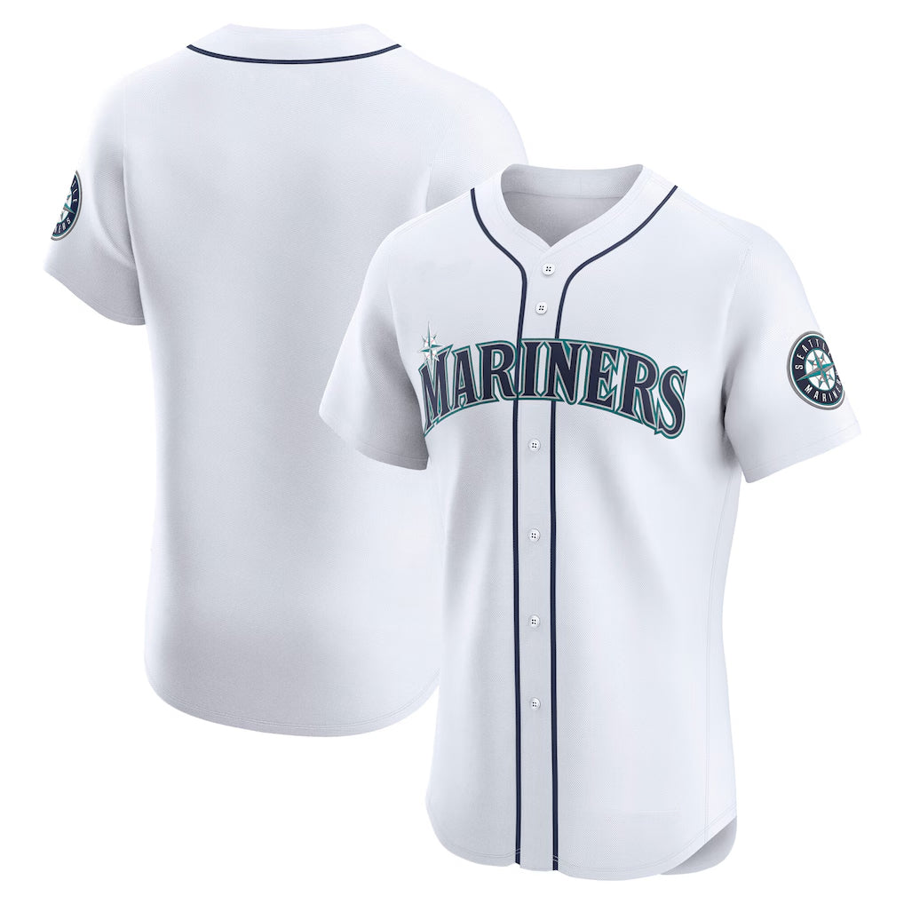 Jamed S.Mariners Blank Player White Home Limited Elite Stitched Jerseys