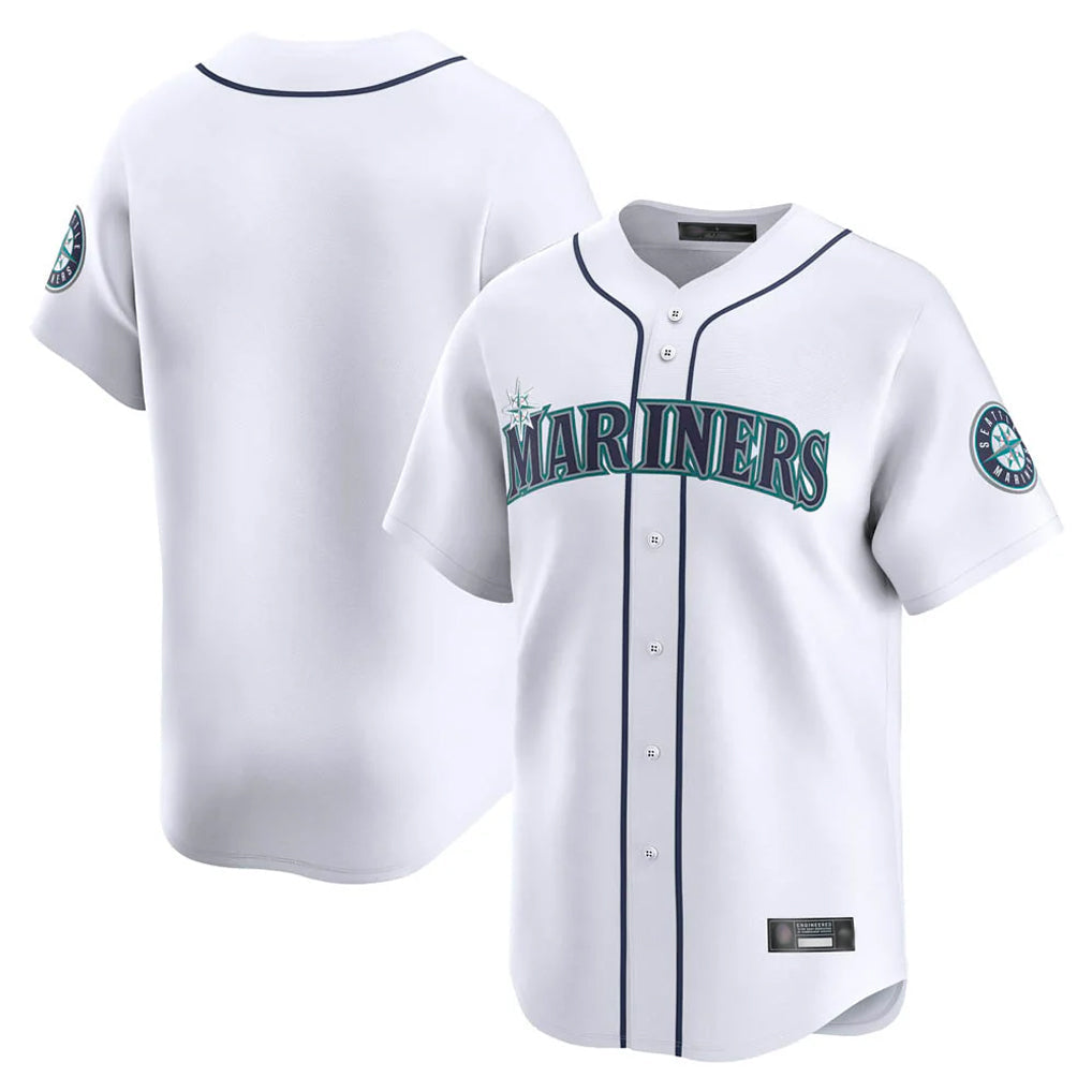 Jamed S.Mariners Blank Player White Home Limited Stitched Jerseys