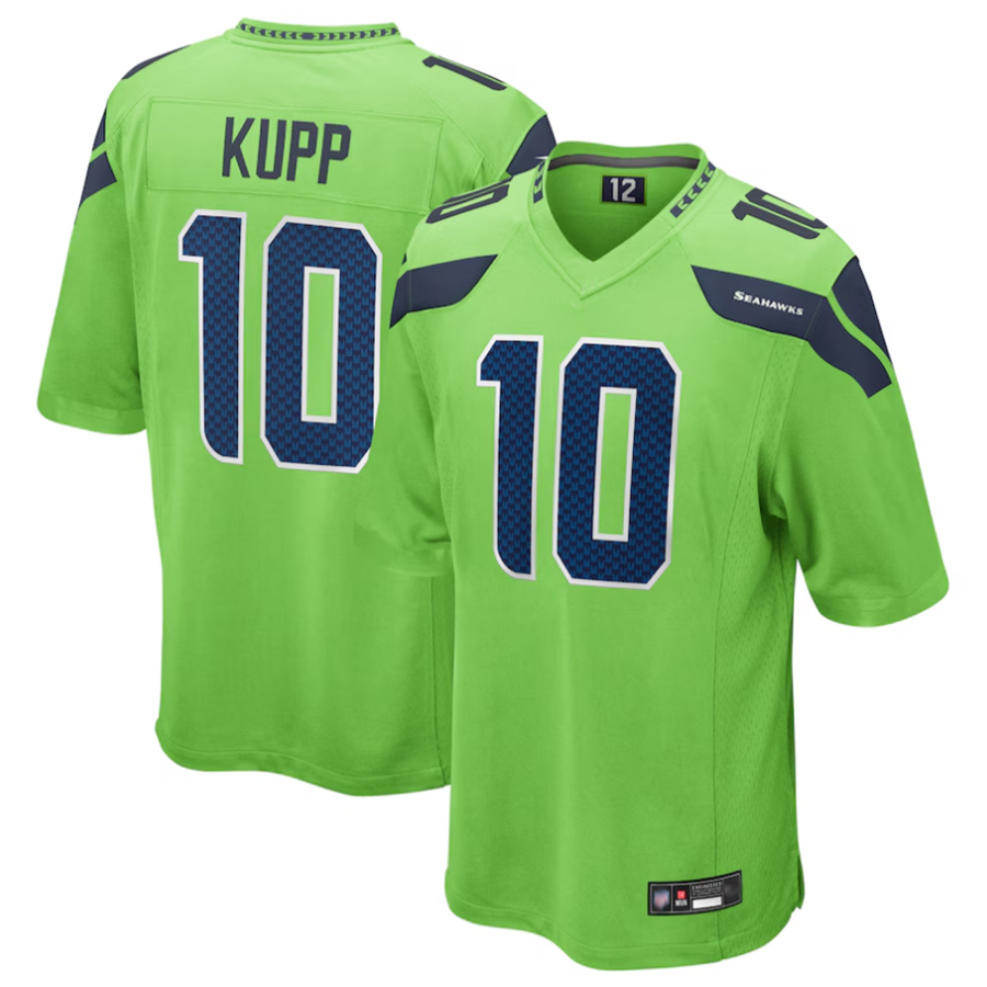 Jamed S.Seahawks #10 Cooper Kupp Player Green Game Replica Stitched Jerseys