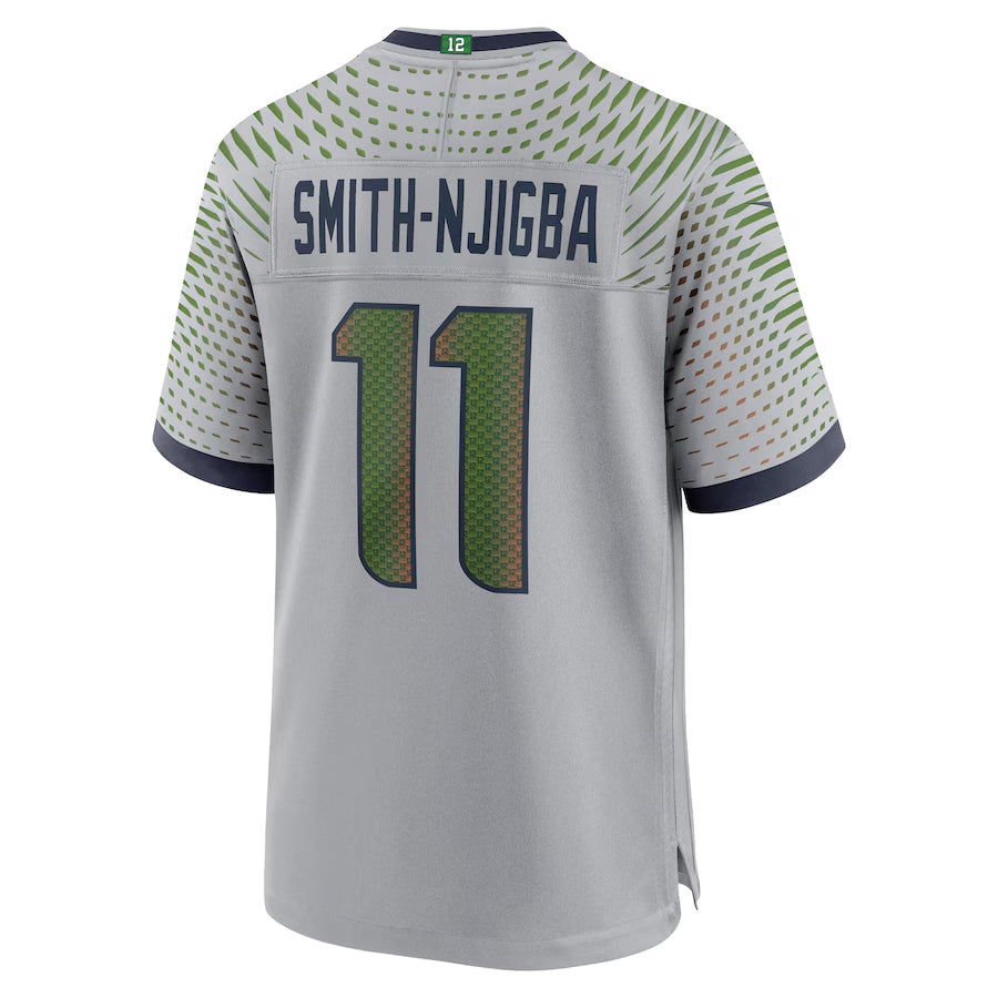 Jamed S.Seahawks #11 Jaxon Smith-Njigba Player Grey Rivalries Collection Game Stitched Jerseys