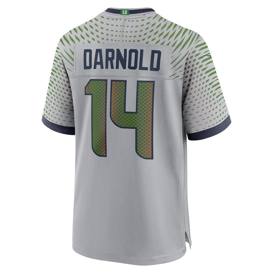 Jamed S.Seahawks #14 Sam Darnold 2025 Rivalries Collection Game Wolf Gray Stitched Jerseys