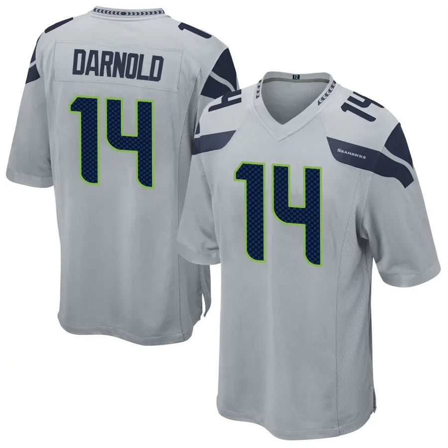 Jamed S.Seahawks #14 Sam Darnold Player Grey Game Football Jerseys