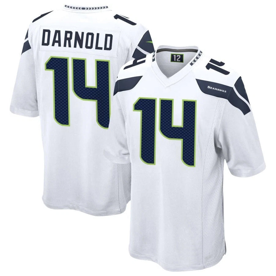 Jamed S.Seahawks #14 Sam Darnold Player White Home Game Football Jerseys