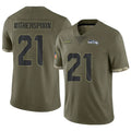 Jamed S.Seahawks #21 Devon Witherspoon Player Salute to Service Olive Stitched Jerseys