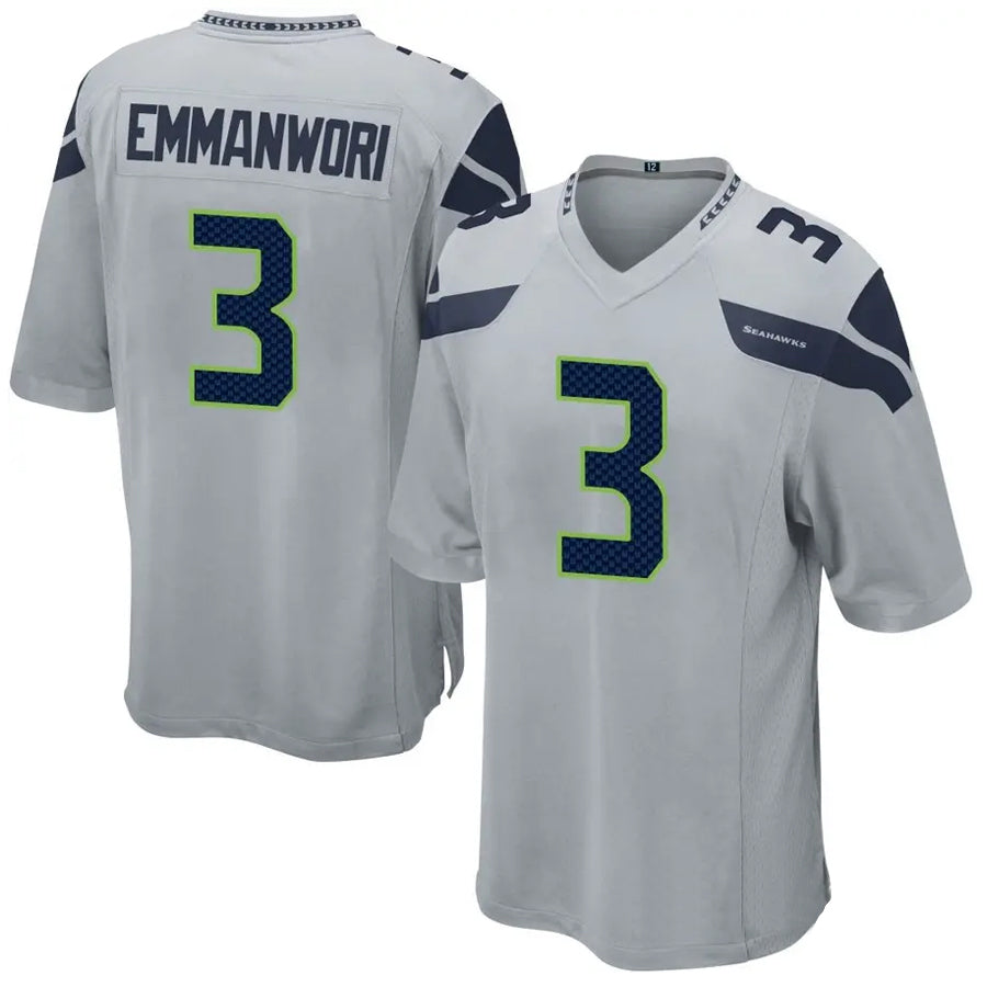 Jamed S.Seahawks #3 Nick Emmanwori Player Grey Game Football Jerseys