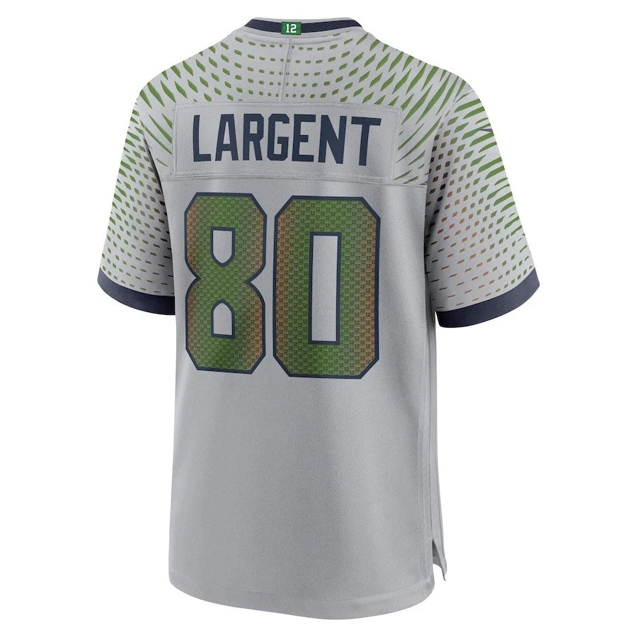 Jamed S.Seahawks #80 Steve Largent Player Wolf Gray Rivalries Collection Game Stitched Jerseys