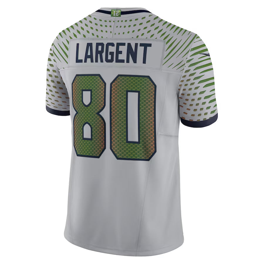 Jamed S.Seahawks #80 Steve Largent Player Wolf Gray Rivalries Collection Limited Stitched Jerseys