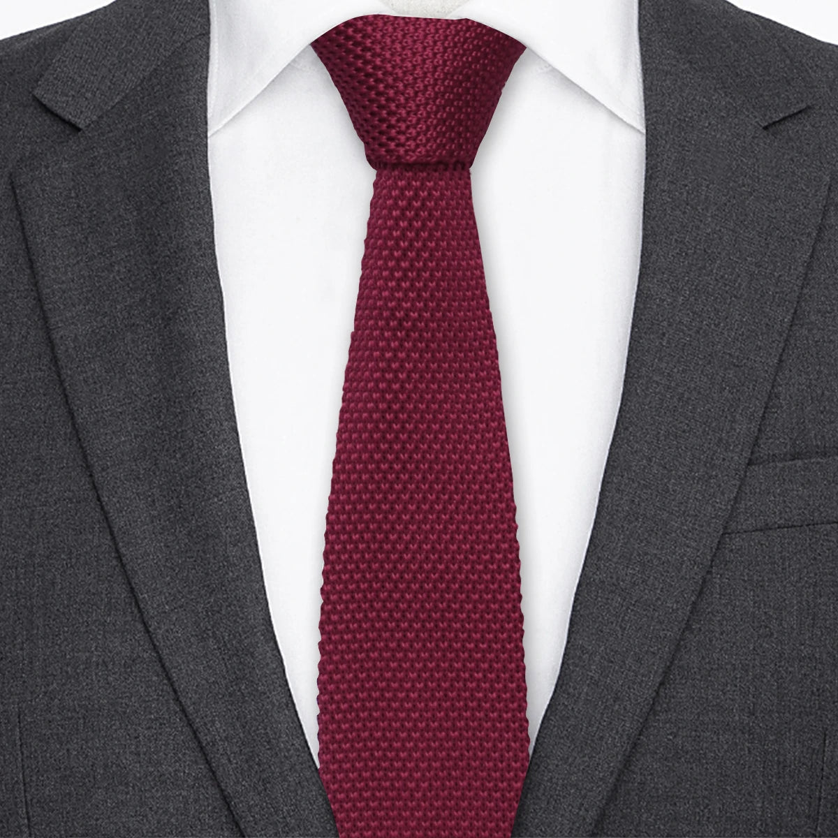 10pcs Knitted Ties Slim 5.5cm Solid Color Knit Neckties For Men Plain Black White Brown Burgundy Man's Accessory Fashion Gravata