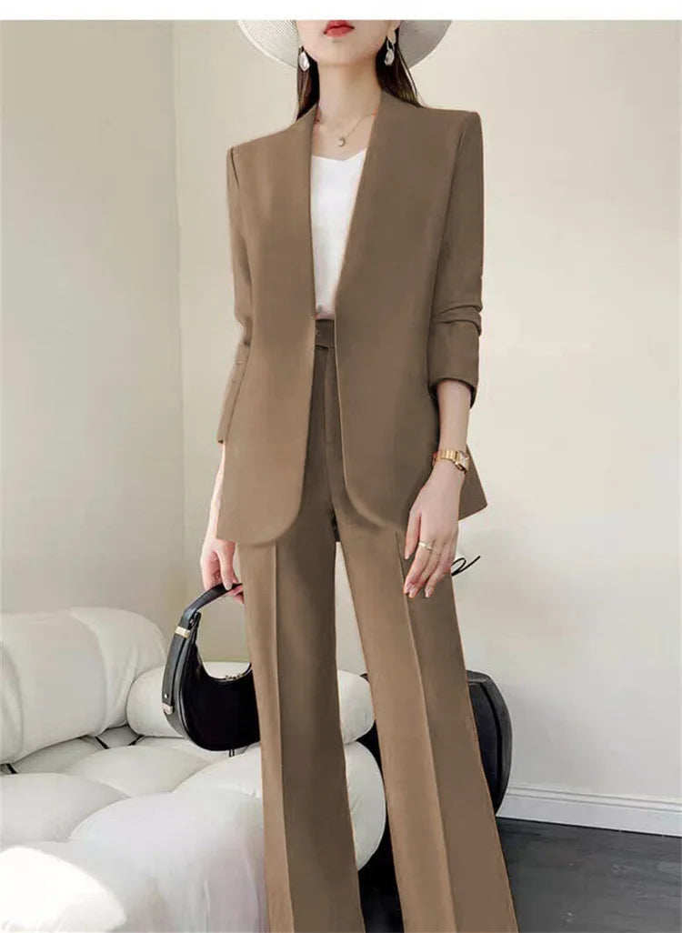 New in Fashion 2 Piece Sets Women Outfits Spring Autumn New in Korean Pants Sets Commuter Elegant Suit Coat 2 Piece Sets Women