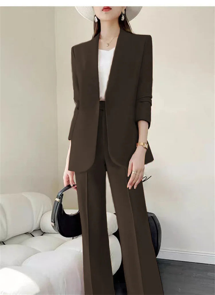 New in Fashion 2 Piece Sets Women Outfits Spring Autumn New in Korean Pants Sets Commuter Elegant Suit Coat 2 Piece Sets Women
