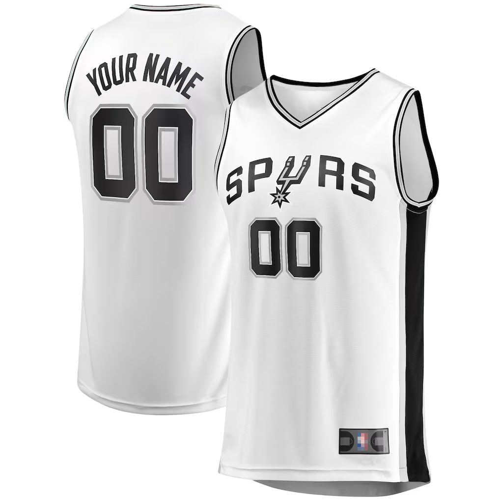 Jamed SA.Spurs Fanatics White Fast Break Custom Replica Jerseys - Association Edition