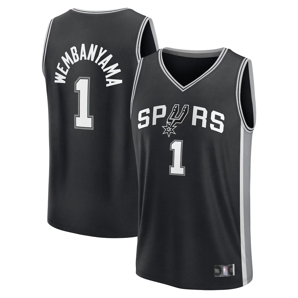 Jamed SA.Spurs #1 Victor Wembanyama Black Swingman Jerseys - Icon Edition