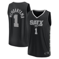 Jamed SA.Spurs #1 Victor Wembanyama Fanatics Black Fast Break Player Jerseys - Statement Edition