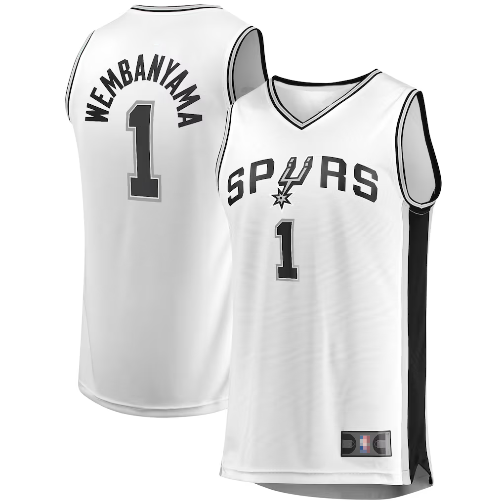Jamed SA.Spurs #1 Victor Wembanyama Fanatics White Fast Break Player Jerseys - Association Edition