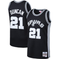 Jamed SA.Spurs #21 Tim Duncan Mitchell & Ness Black 1998-1999 Big & Tall Hardwood Classics Swingman Jerseys