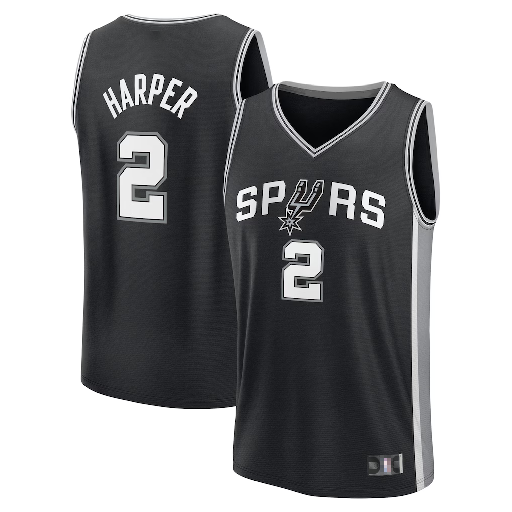 Jamed SA.Spurs #2 Dylan Harper Fanatics Black Fast Break Jerseys - Icon Edition