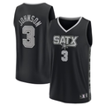 Jamed SA.Spurs #3 Keldon Johnson Fanatics Black Fast Break Replica Player Jerseys - Statement Edition