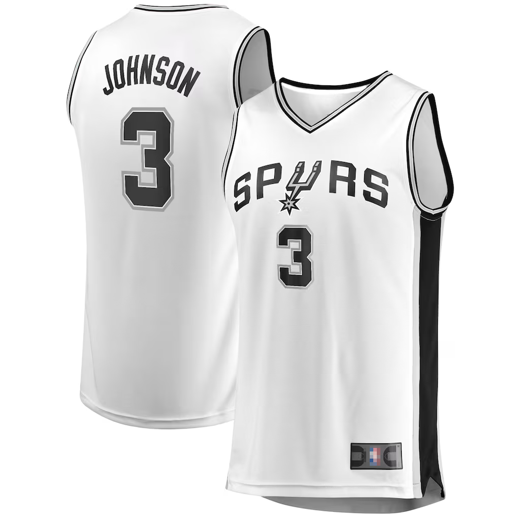 Jamed SA.Spurs #3 Keldon Johnson Fanatics White Fast Break Association Jerseys