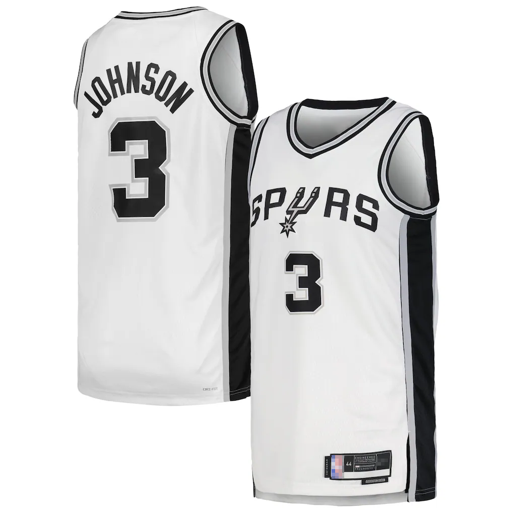 Jamed SA.Spurs #3 Keldon Johnson White Swingman Jerseys - Association Edition