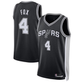 Jamed SA.Spurs #4 De'Aaron Fox Black Swingman Player Jerseys - Icon Edition