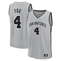 Jamed SA.Spurs #4 De'Aaron Fox Fanatics Silver Fast Break Jerseys - Statement Edition