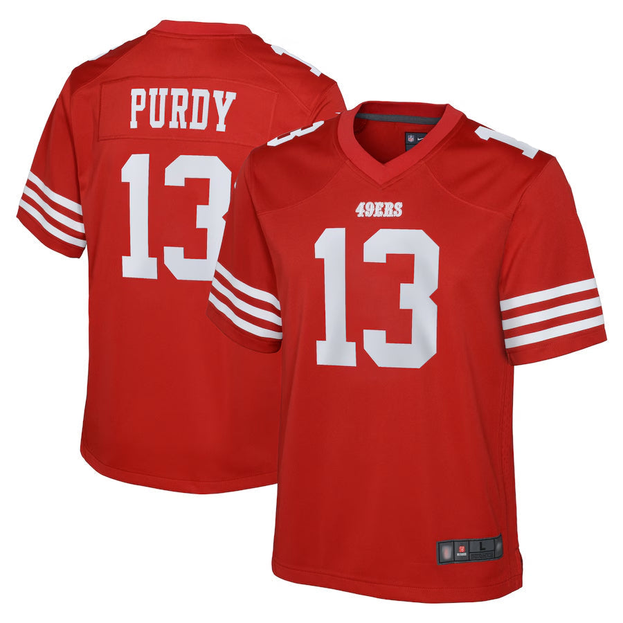 Jamed SF.49ers #13 Brock Purdy Player Scarlet Home Game Stitched Jerseys