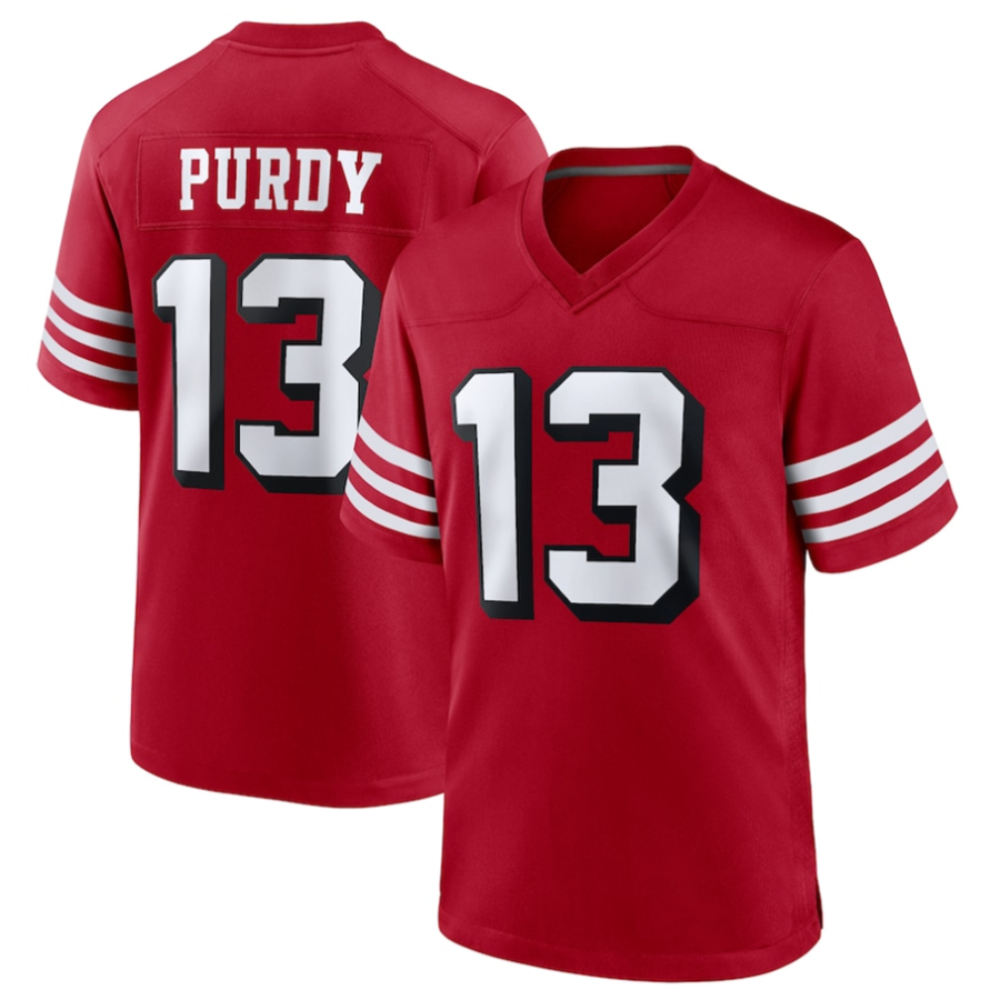 Jamed SF.49ers #13 Brock Purdy Player Scarlet Alternate Game Stitched Jerseys