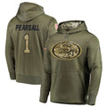 Jamed SF.49ers #1 Ricky Pearsall Player Salute To Service Olive Hoodie Player Stitched Jerseys