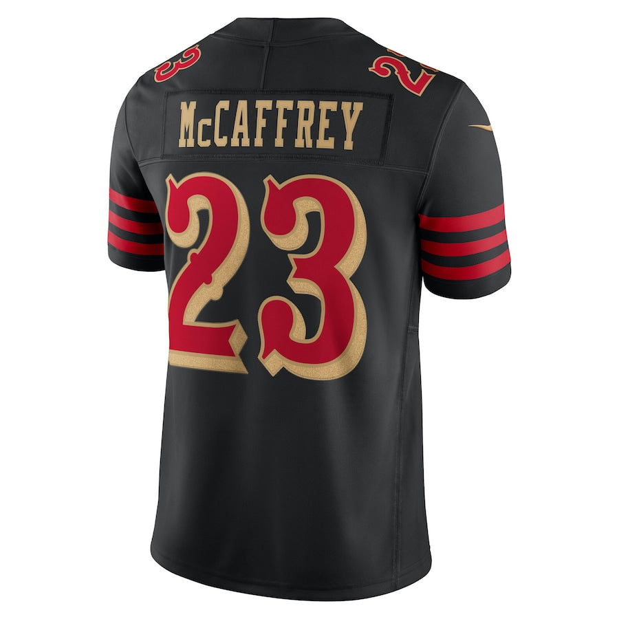 Jamed SF.49ers #23 Christian McCaffrey Player Rivalries Collection Vapor Limited Black Stitched Jersey