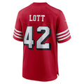 Jamed SF.49ers #42 Ronnie Lott Scarlet Retired Player Alternate Game Stitched Jerseys
