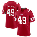 Jamed SF.49ers #49 The Faithful Player Scarlet Home Game Football Jerseys