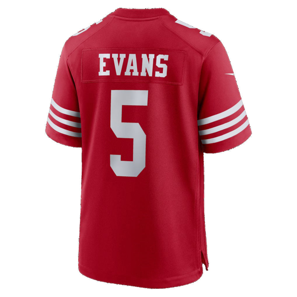 Jamed SF.49ers #5 Mike Evans Scarlet Game Stitched Jerseys