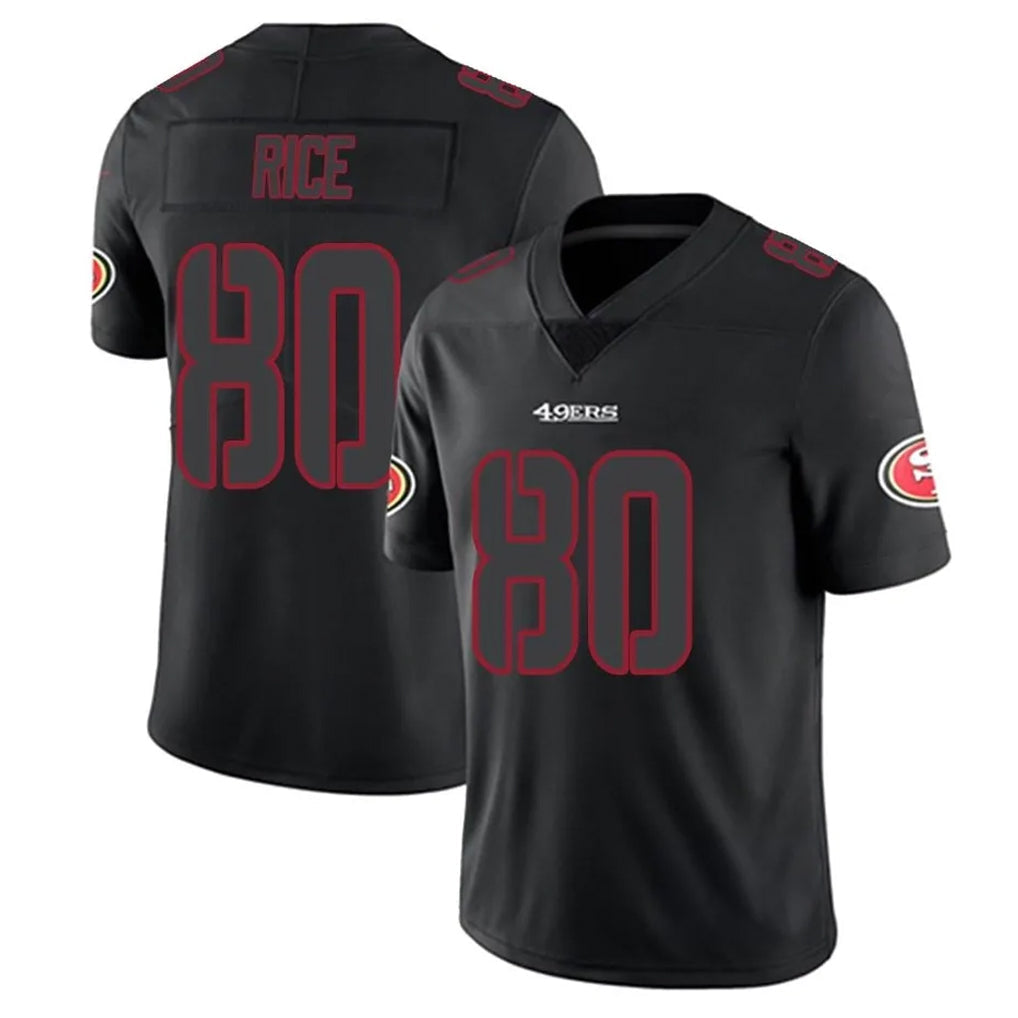Jamed SF.49ers #80 Jerry Rice Player Black Limited Rush Impact Stitched Jerseys