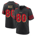 Jamed SF.49ers #80 Jerry Rice Player Black Rivalries Collection Game Stitched Jerseys