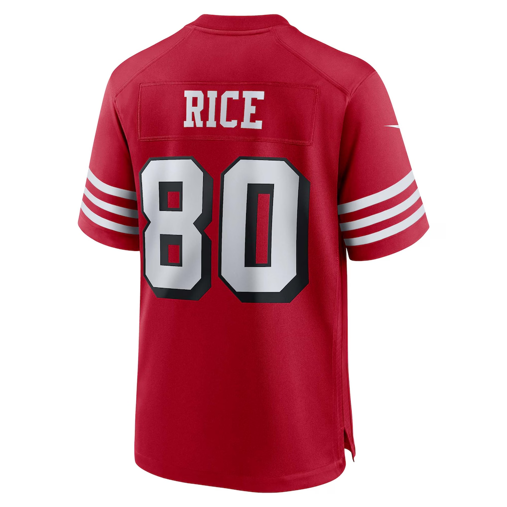 Jamed SF.49ers #80 Jerry Rice Scarlet Retired Player Alternate Game Stitched Jerseys