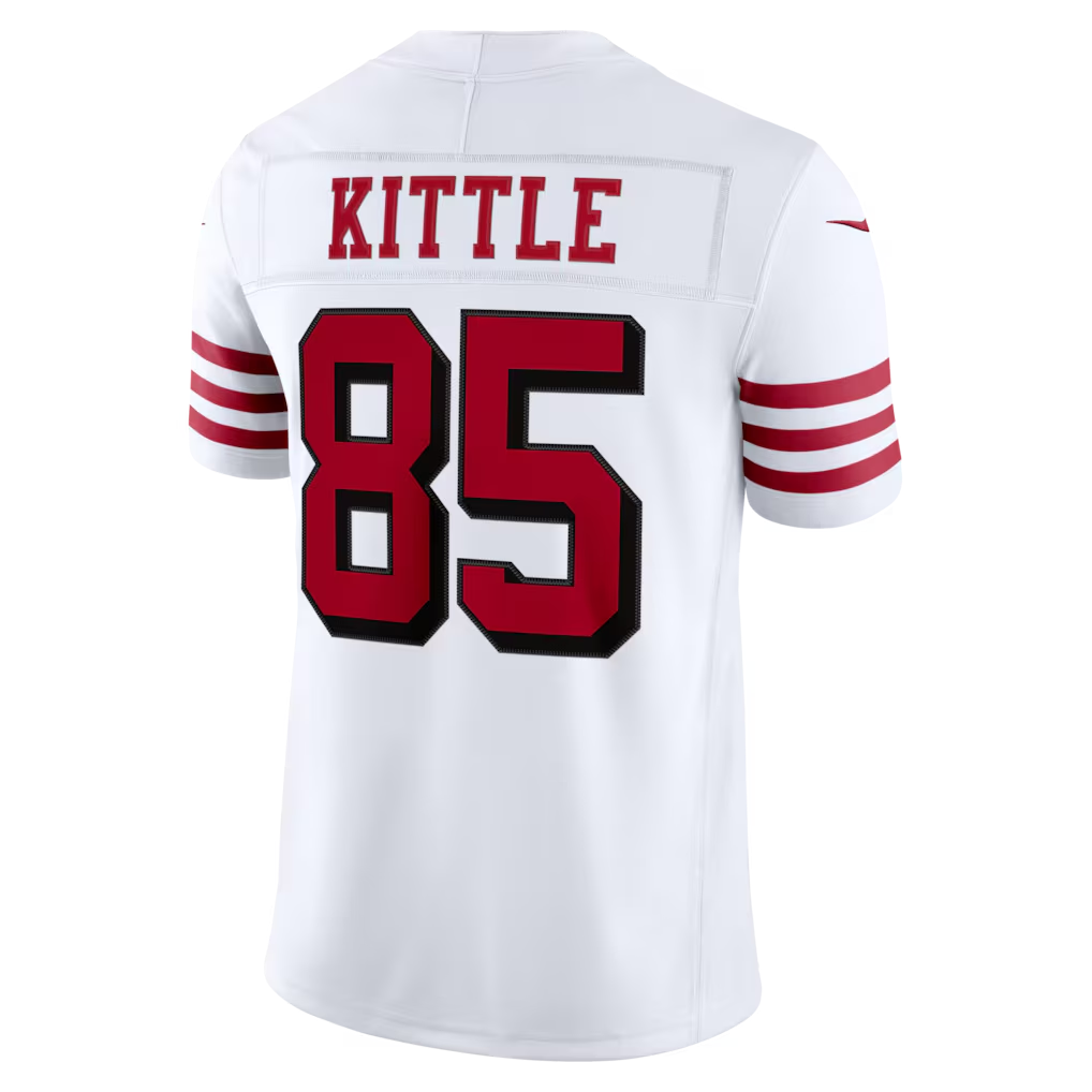 Jamed SF.49ers #85 George Kittle White Alternate Vapor F.U.S.E. Stitched Limited Jerseys