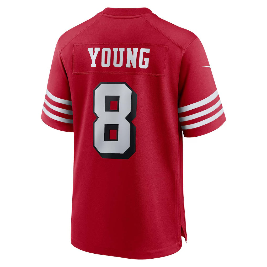 Jamed SF.49ers #8 Steve Young Scarlet Retired Player Alternate Game Stitched Jerseys