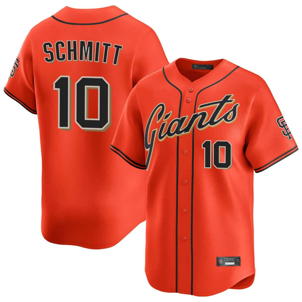 Jamed SF.Giants #10 Casey Schmitt Player Orange Home Limited Stitched Jerseys