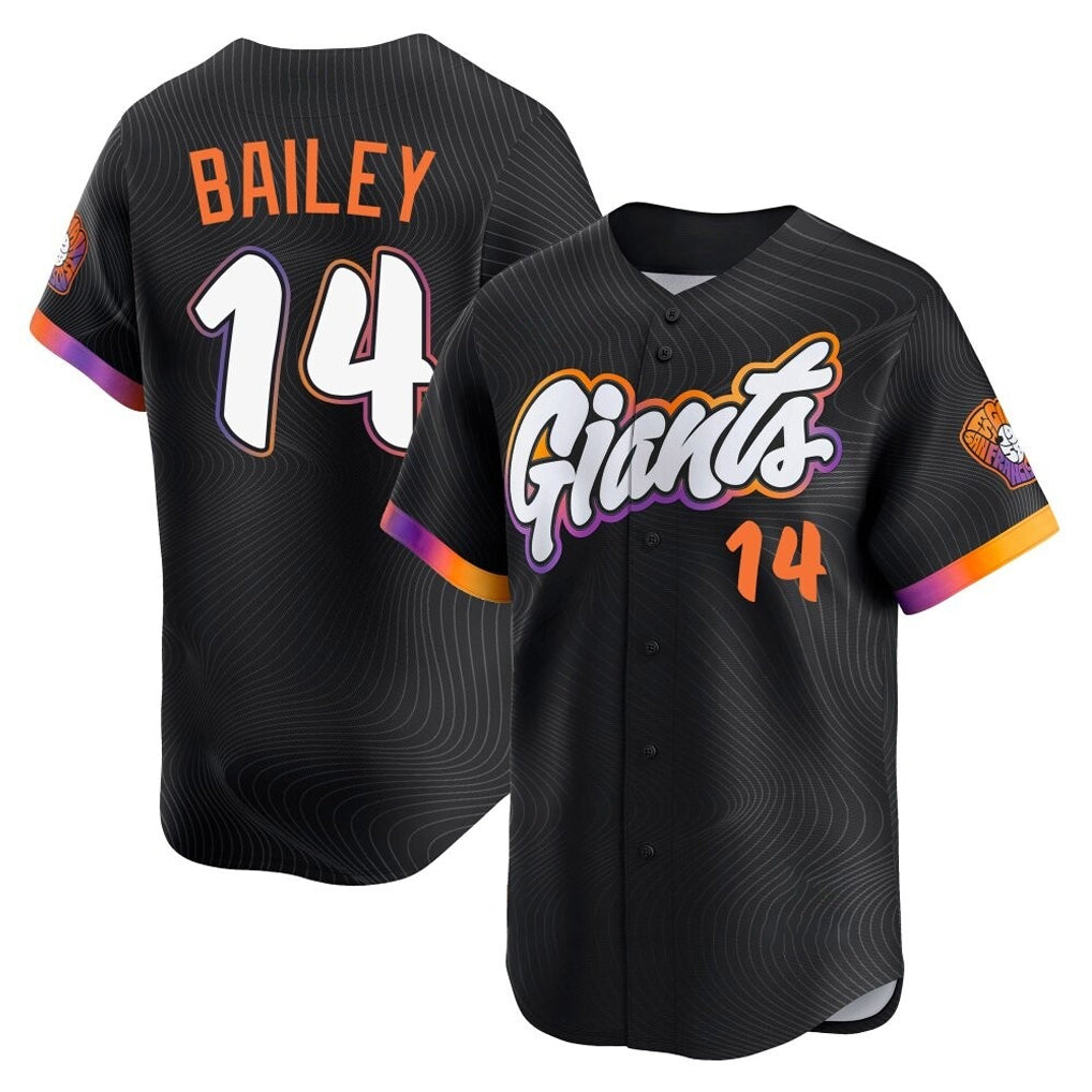 Jamed SF.Giants #14 Patrick Bailey Player Black 2025 City Connect Home Limited Stitched Jerseys