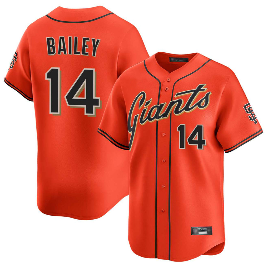 Jamed SF.Giants #14 Patrick Bailey Player Orange Home Limited Stitched Jerseys