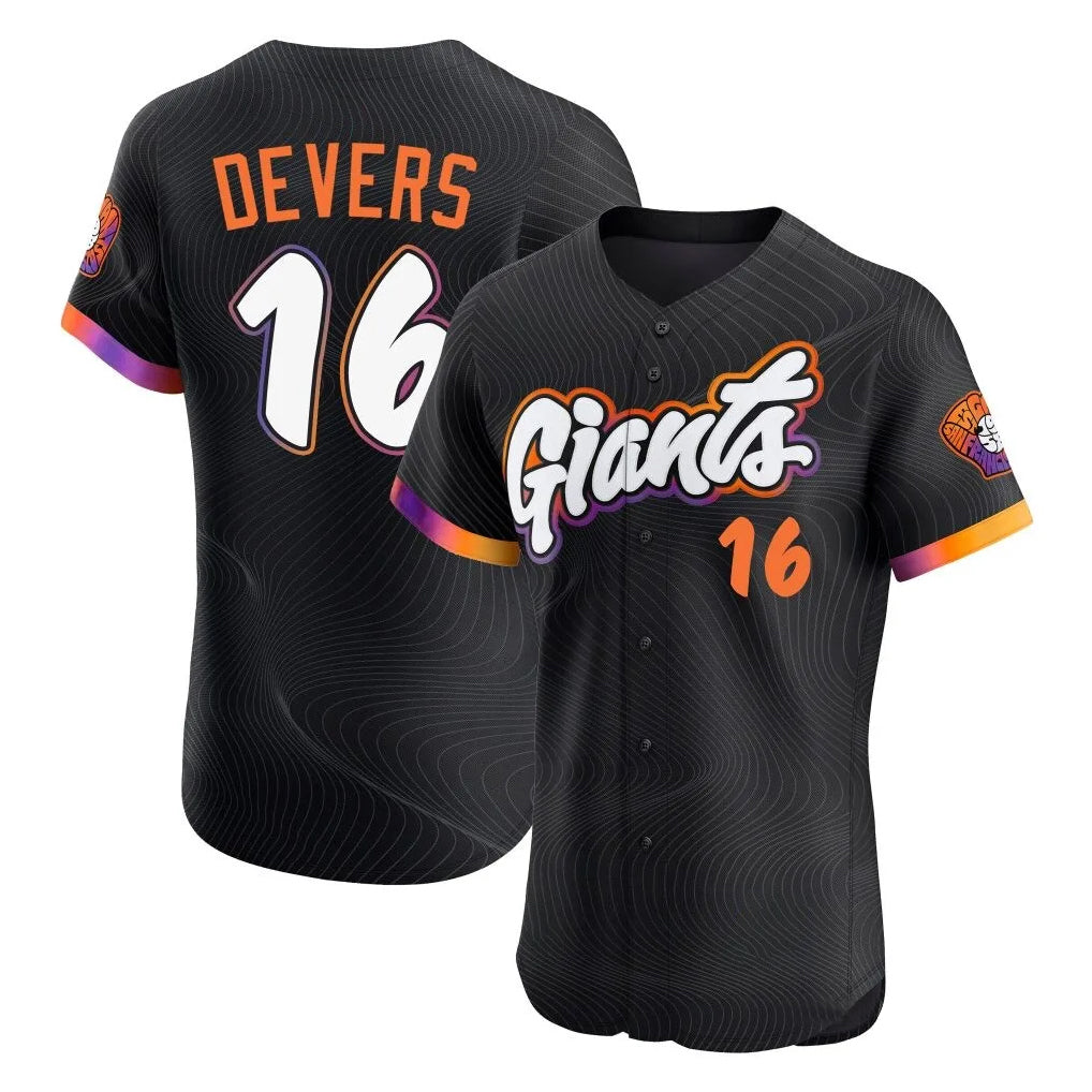 Jamed SF.Giants #16 Rafael Devers Player Black 2025 City Connect Home Limited Elite Stitched Jerseys