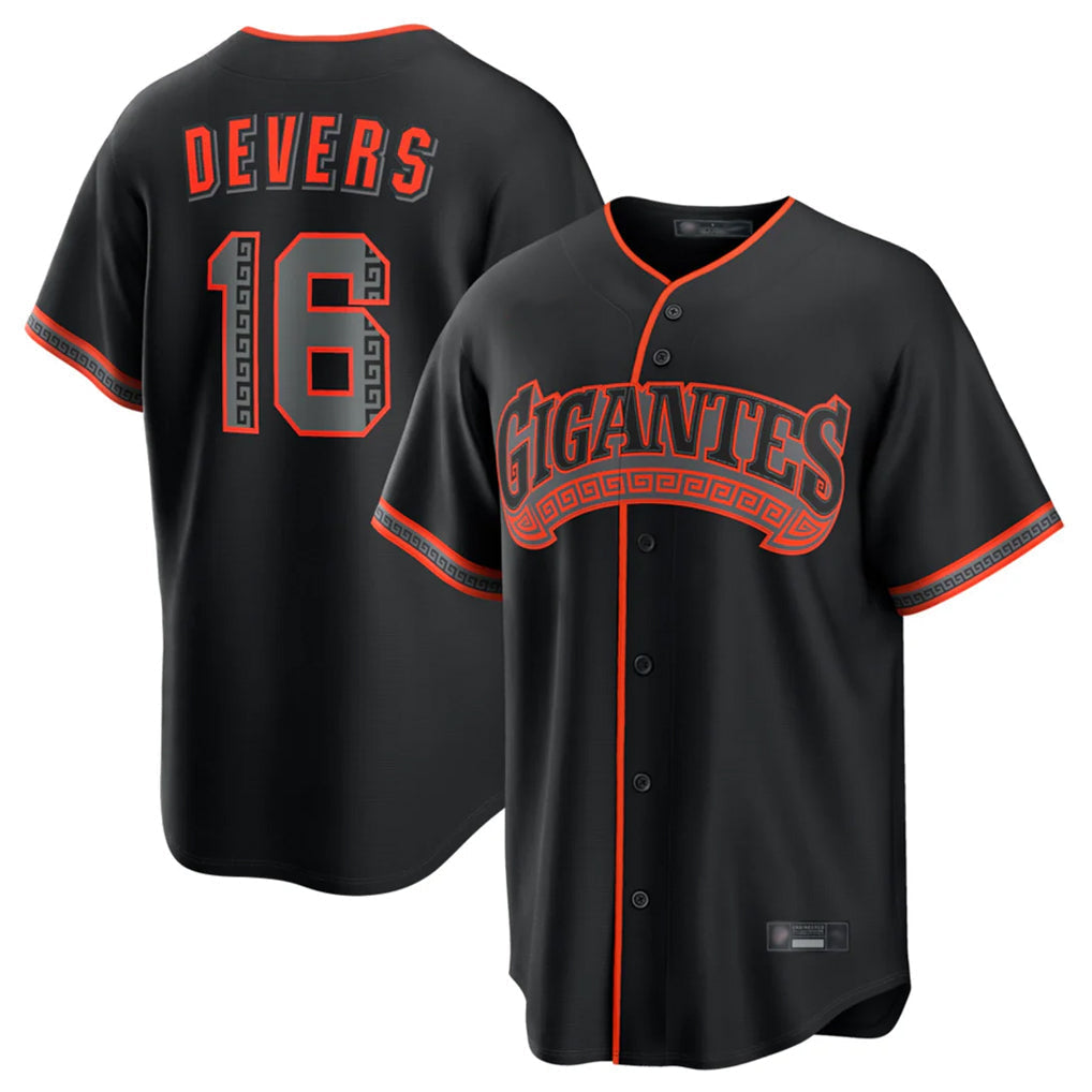 Jamed SF.Giants #16 Rafael Devers Player Black Alternate Limited Stitched Jerseys
