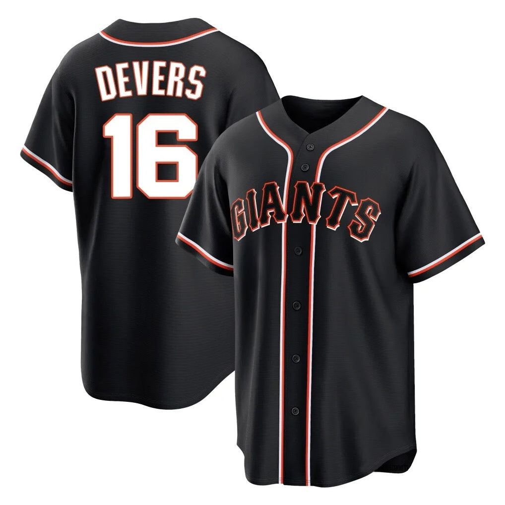 Jamed SF.Giants #16 Rafael Devers Player Black Fashion Out Home Limited Stitched Jerseys
