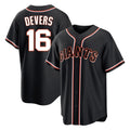 Jamed SF.Giants #16 Rafael Devers Player Black Fashion Out Home Limited Stitched Jerseys