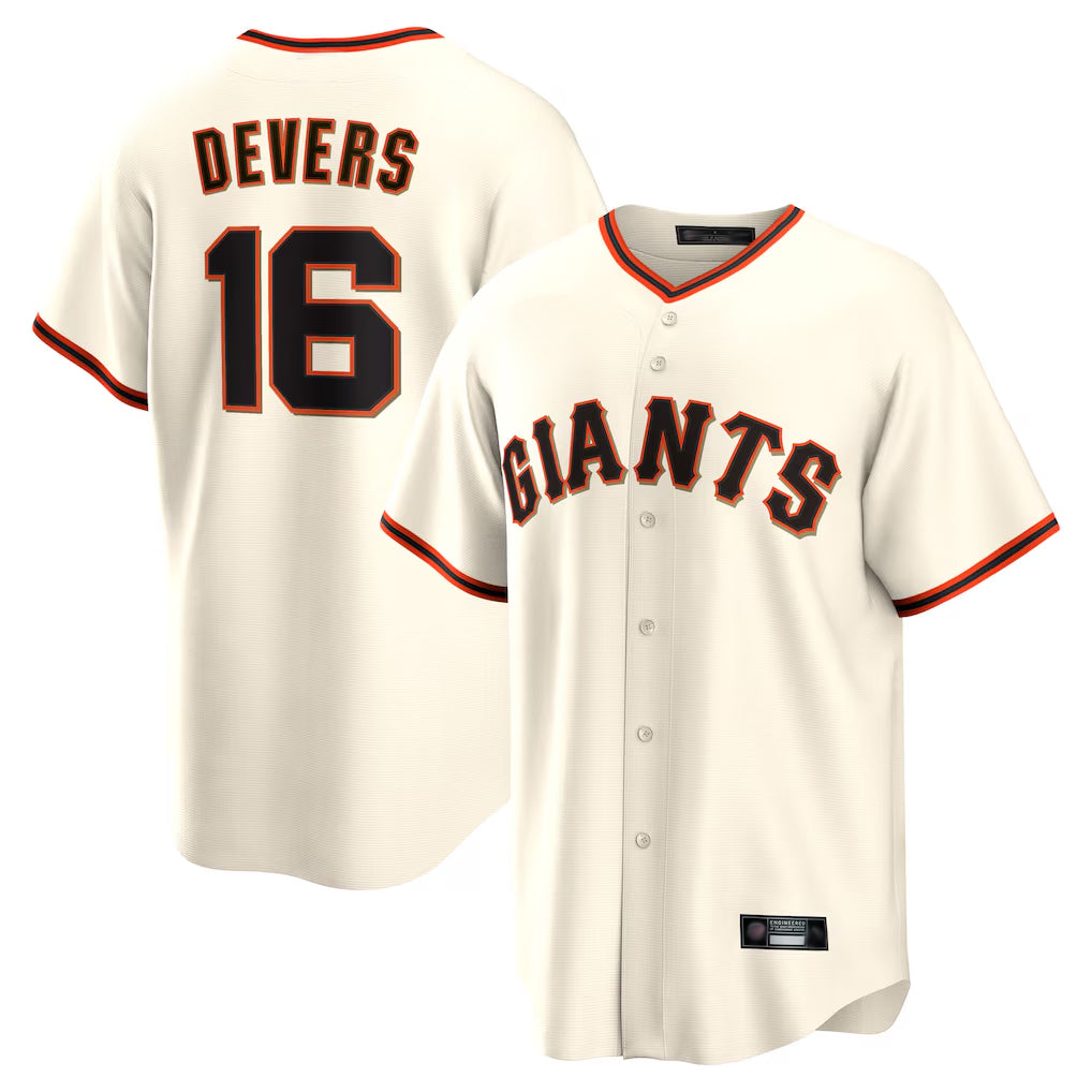 Jamed SF.Giants #16 Rafael Devers Player Cream Home Game Stitched Jerseys