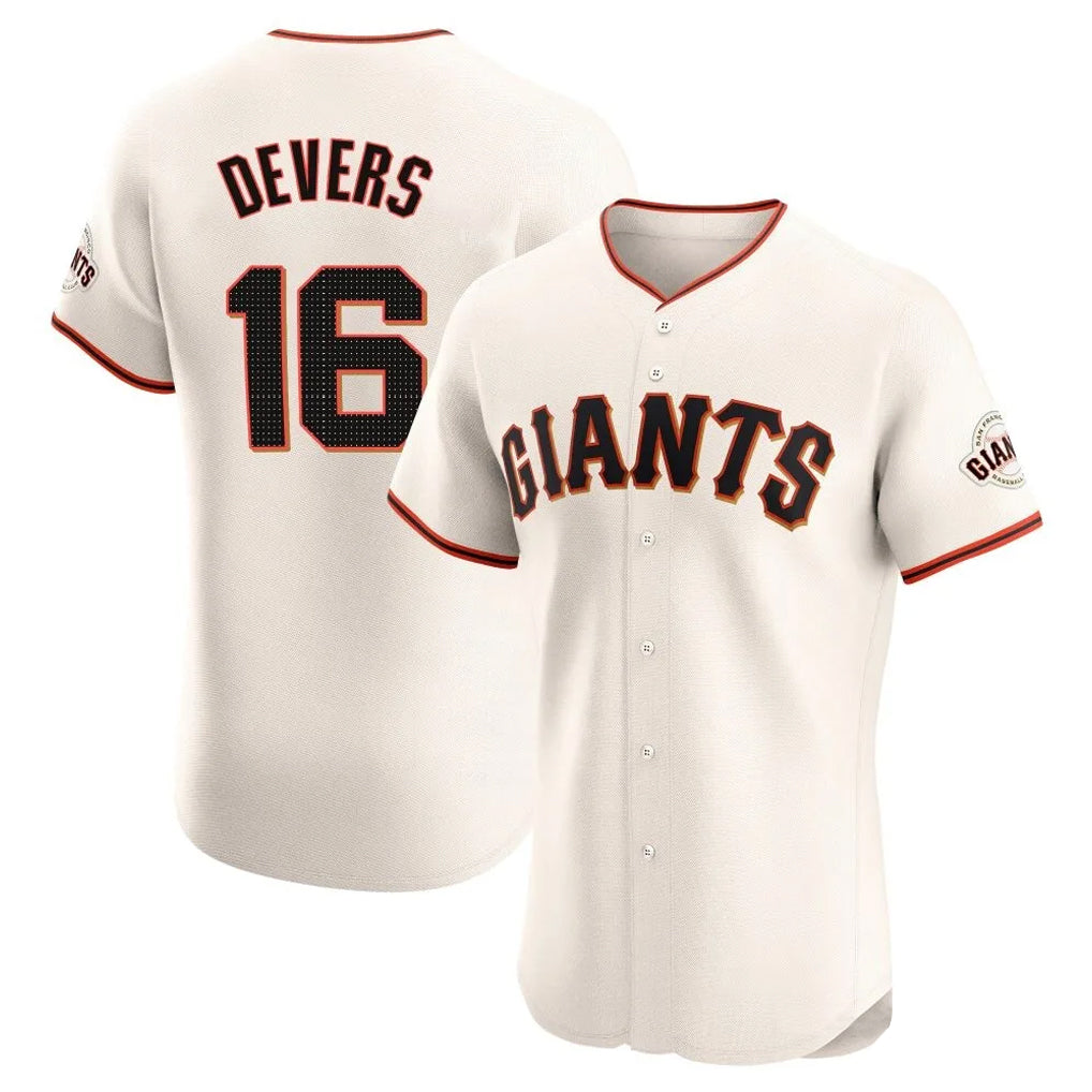 Jamed SF.Giants #16 Rafael Devers Player Cream Home Limited Elite Stitched Jerseys