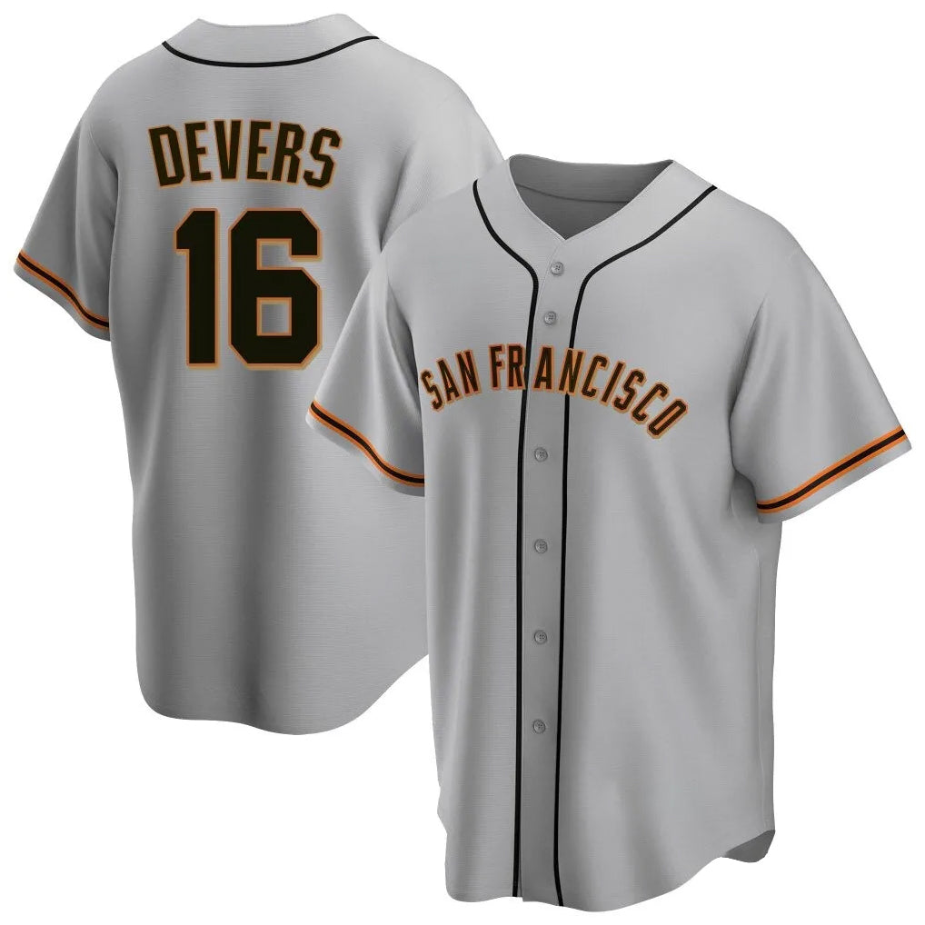 Jamed SF.Giants #16 Rafael Devers Player Gray Home Game Stitched Jerseys