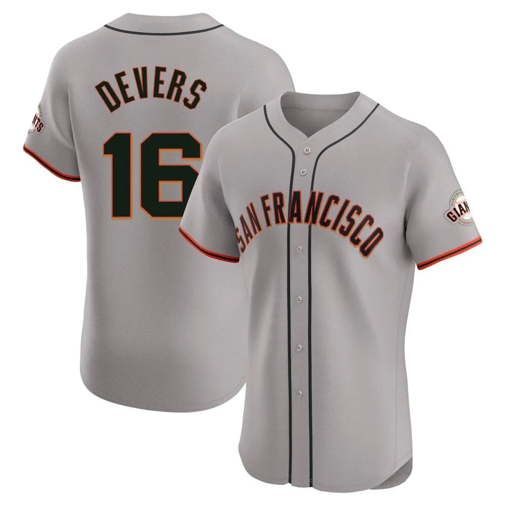 Jamed SF.Giants #16 Rafael Devers Player Gray Home Limited Elite Stitched Jerseys